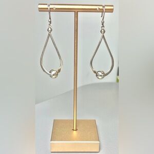 VTG ATI Mexico 925 Teardrop Bead Ball Dangle Drop Hook Earrings Sterling Silver